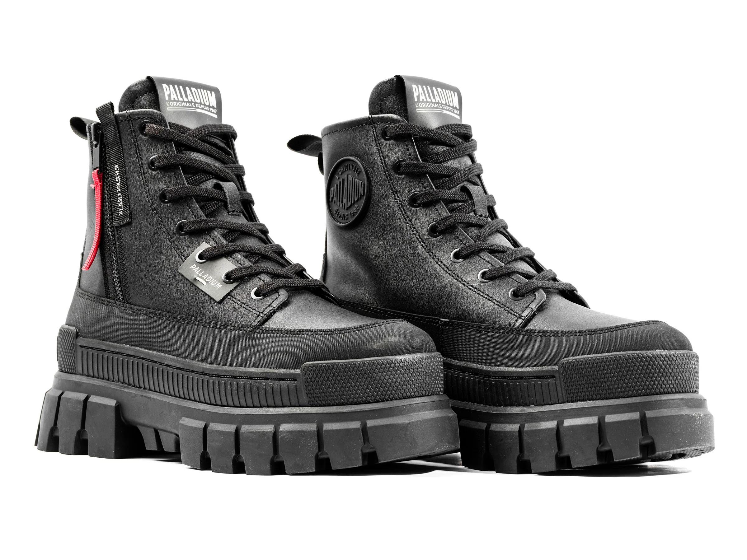98859-001-M | REVOLT BOOT ZIP LEATHER | BLACK/BLACK - Image 6